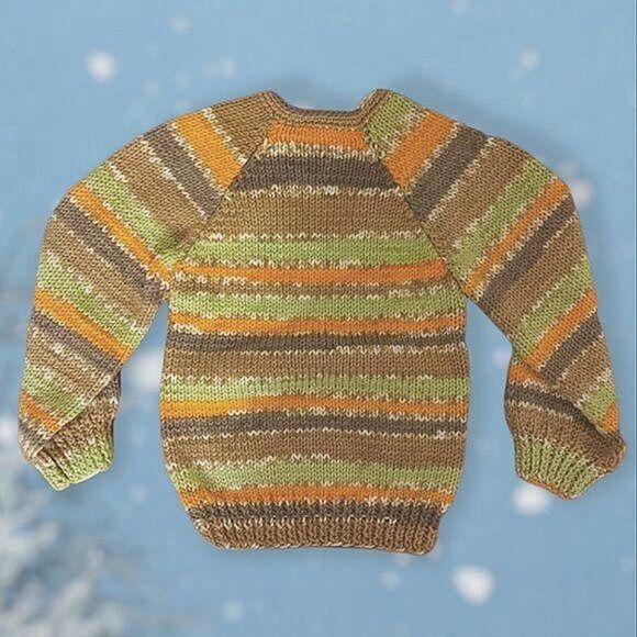 Vtg hand-knit toddler V-neck pullover sweater - Picture 2 of 8